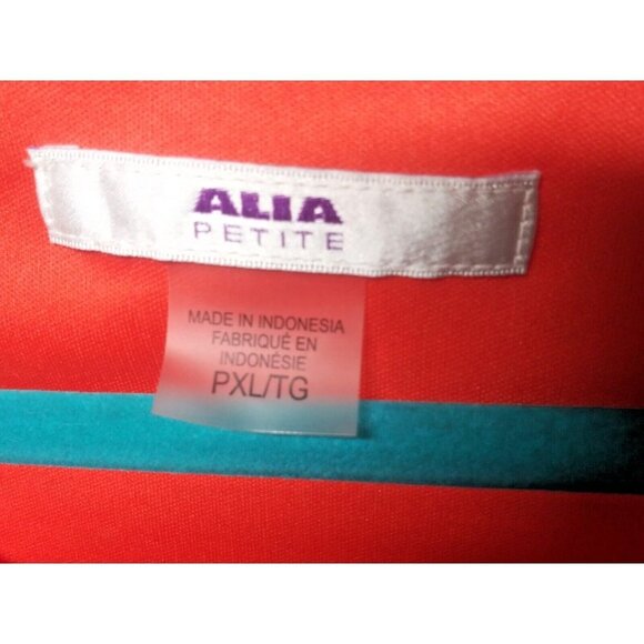 Womens top blouse ALIA LACE OVERLAY Size PXL short sleeve STRETCH Orange lined - Picture 4 of 6